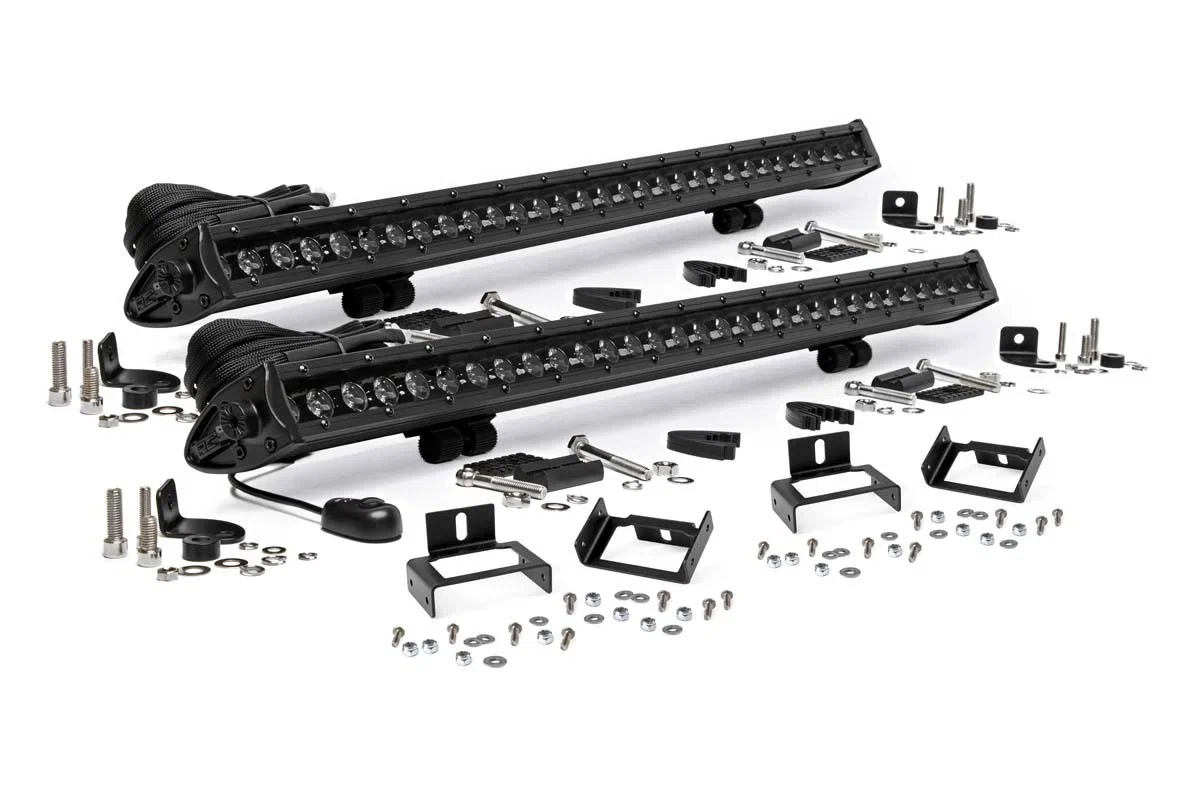 Fits Ford F-250 SD(11-16) LED Light Grill Mount 30_ Black Single Row Pair 70771